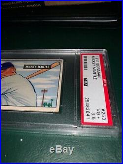 1951 Bowman #253 MICKEY MANTLE ROOKIE PSA 3.5 VG+ HOT ROOKIE