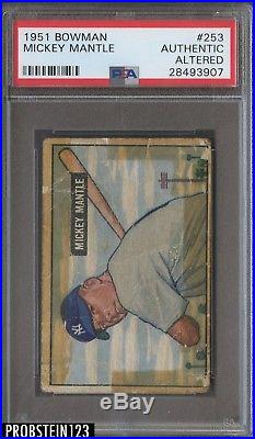 1951 Bowman #253 Mickey Mantle New York Yankees RC Rookie PSA ICONIC CARD
