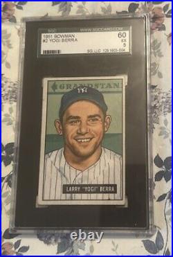 1951 Bowman #2 Yogi Berra New York Yankees HOF SGC 60 5 EX