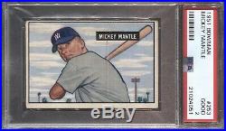 1951 Bowman Baseball #253 Mickey Mantle Rookie Rc Psa 2 Good Yankees Rare