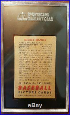 1951 Bowman Baseball #253 Mickey Mantle Rookie SGC 40 (VG 3)