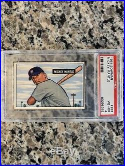1951 Bowman MICKEY MANTLE PSA 4 Rookie Rc #253 Amazing- High End-PMJS