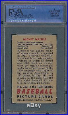 1951 Bowman MICKEY MANTLE Rookie New York Yankees PSA 4
