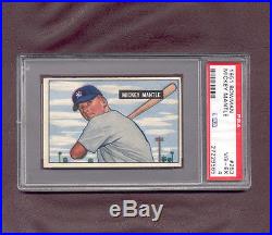 1951 Bowman MICKEY MANTLE rookie card #253 NO CREASES LOOKS BETTER VG/EX PSA 4
