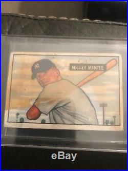 1951 Bowman Mickey Mantle New York Yankees #253 Baseball Card RC one of a kind