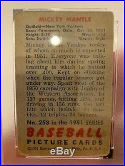 1951 Bowman Mickey Mantle PSA 2 Good True Rookie! CRISP PHOTO
