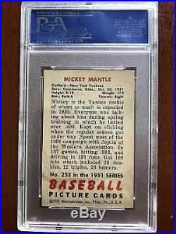 1951 Bowman Mickey Mantle ROOKIE #253 PSA 5 NICELY CENTERED