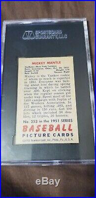 1951 Bowman Mickey Mantle ROOKIE RC #253 SGC 5 EX