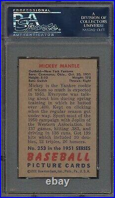 1951 Bowman Mickey Mantle Rookie #253 PSA 5 EX