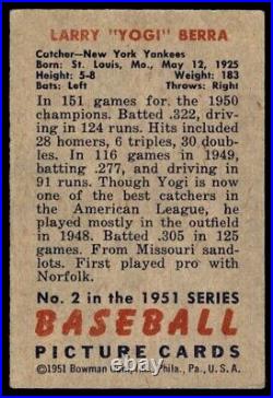 1951 Bowman Yogi Berra VG-EX New York Yankees #2