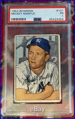 1952 BOWMAN Mickey Mantle #101 PSA 1 Strong Card