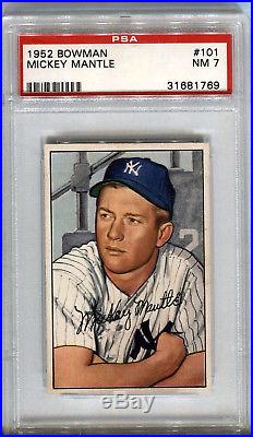1952 Bowman #101 Mickey Mantle PSA 7 NM New York Yankees HOF Baseball Card