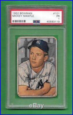 1952 Bowman #101 Mickey Mantle PSA Poor 1 New York Yankees baseball card