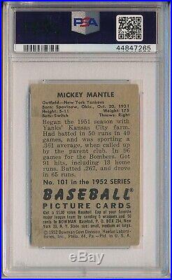 1952 Bowman #101 Mickey Mantle Psa 2 Good (svsc) Freshly Graded