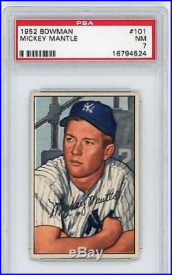 1952 Bowman #101 Mickey Mantle Yankees Psa Nm 7 Well Centered 2nd Year