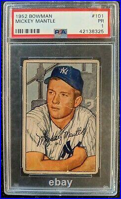 1952 Bowman Mickey Mantle #101 PSA 1 PR Yankees New Slab