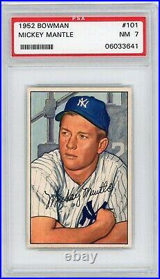 1952 Bowman Mickey Mantle #101 PSA 7 NRMT Well Centered New York Yankees MINT
