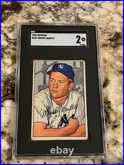 1952 Bowman Mickey Mantle #101 Sgc 2 Freshly Graded Centered Iconic Mick Beauty