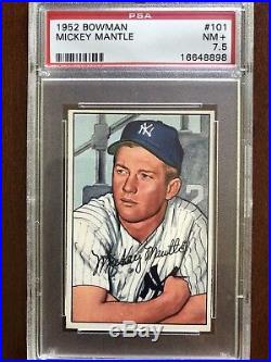 1952 Bowman Mickey Mantle New York Yankees #101 PSA 7.5 High-end
