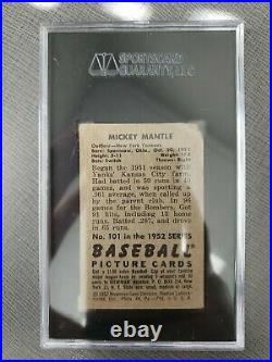 1952 Bowman Mickey Mantle SGC 1 New York Yankees