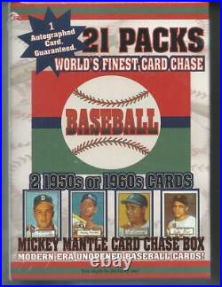 1952 Mantle Card Chase Box- 21 Packs + Autograph Card + 2 1950/60's Cards