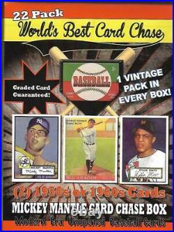 1952 Sealed Mantle Card Chase Box-22+vintage Pack +graded Card +2 Cards 1950/6