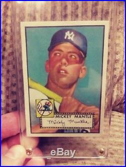 1952 TOPPS BASEBALL BUBBLE GUM MLB Mickey Mantle rookie card. 100% Authentic