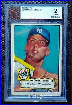 1952 Topps #311 Mickey Mantle CENTERED Gorgeous 2 New York Yankees BVG