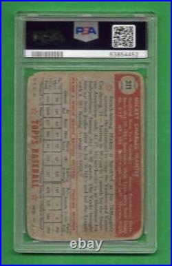 1952 Topps #311 Mickey Mantle CENTERED PSA Auth/Alt New York Yankees