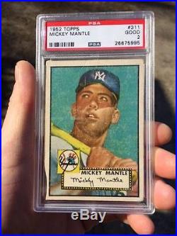 1952 Topps #311 Mickey Mantle CENTERED STRONG PSA GOOD 2 New York Yankees