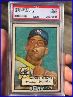1952 Topps #311 Mickey Mantle CENTERED STRONG PSA GOOD 2 New York Yankees