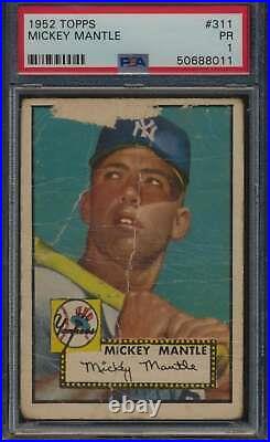 1952 Topps #311 Mickey Mantle HOF PSA 1 P 59240