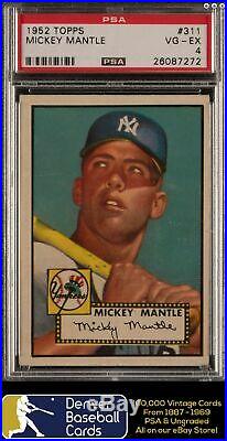 1952 Topps #311 Mickey Mantle Iconic Rookie! PSA 4 Centered! Sharp Corners