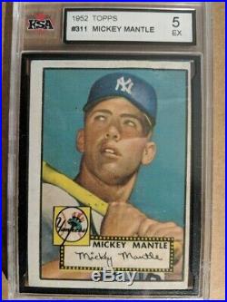 1952 Topps #311 Mickey Mantle New York Yankees EXCELLENT Grade 5
