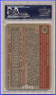 1952 Topps 311 Mickey Mantle PSA 1.5 561635