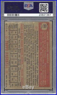 1952 Topps #311 Mickey Mantle PSA Authentic