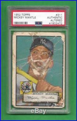1952 Topps #311 Mickey Mantle PSA Authentic New York Yankees baseball card