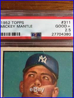 1952 Topps #311 Mickey Mantle PSA Good+ 2.5 New York Yankees Rookie Card