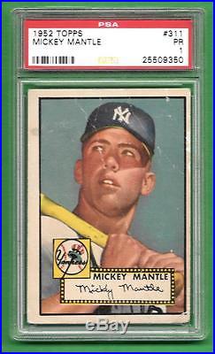 1952 Topps #311 Mickey Mantle PSA POOR 1 New York Yankees old baseball card