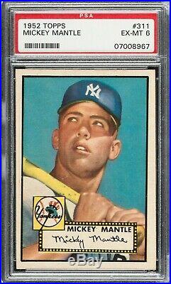 1952 Topps #311 Mickey Mantle Psa 6 Rookie