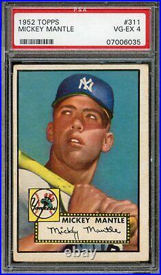 1952 Topps #311 Mickey Mantle RC PSA 4 Good Color & Eye Appeal