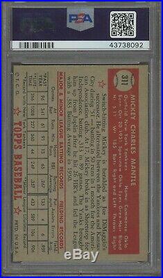 1952 Topps #311 Mickey Mantle RC Rookie HOF Yankees PSA 6 (OC) HIGH#