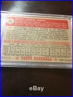 1952 Topps #311 Mickey Mantle RC Rookie PSA 2 AMAZING CENTERING RARE CARD