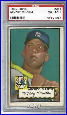 1952 Topps #311 Mickey Mantle Rc Psa 4 Original 10 Year Old 1952 Purchaser