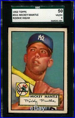 1952 Topps #311 Mickey Mantle Rc Yankees Hof Sgc 50 1001985-001