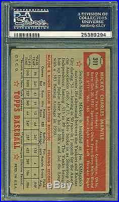 1952 Topps #311 Mickey Mantle Rookie Card Psa 1