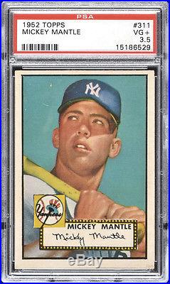 1952 Topps #311 Mickey Mantle Rookie HOF Yankees PSA 3.5 652412