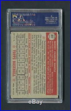 1952 Topps #311 Mickey Mantle Rookie PSA 2.5 Centered