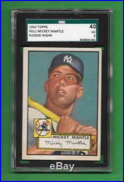 1952 Topps #311 Mickey Mantle SGC VG 3 New York Yankees old baseball card