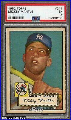 1952 Topps #311 Mickey Mantle Yankees RC HOF HIGH# PSA 5 FANTASTIC CENTERING